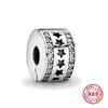 Losse Edelstenen Clip 925 Sterling Zilver CZ Zirkoon Liefde Hart Ster Lijn Charm Kralen Stopper Fit Armband Jewelr