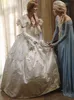 Fairytale Ball Jurk Medieval Wedding Dress 2023 Fantasie Off schouders Ivoor ivoor Renaissance Gotische bruidsjurken Big Bow Lace Bruid Princess Vestido de Noiva