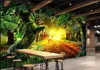 Fonds d'écran 3D peintures murales papier peint Sunshine Forest grand arbre salon personnalisé Po décoration de la maison