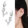 Ryggar örhängen 925 Sterling Silver Gold Color Letter Love CZ Ear Climber Stud för kvinnors flickor smycken Orecchini aretes jacka