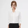 Blusas de mujer, camisa de gasa lisa, otoño 2023, Tops informales de manga larga para mujer, camisas blancas holgadas de oficina finas para mujer 4XL