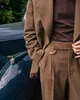 Мужские костюмы Blazers коричневые мужские индивидуальные брюки с двумя предметами.