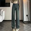 Jeans pour femmes Vintage Femme Coréenne Mode Pantalon Baggy Femmes Taille Haute Streetwear Femelle Jambe Droite Y2k Vêtements