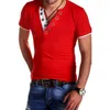 Herren T-Shirts ZOGAA Marke Sommer Tops T-Shirt V-Ausschnitt Lässige Kurzarm-T-Shirts für Männer Einfarbig Pullover Top Retro T-Shirt