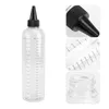 Conjuntos de louça 4 pcs graduado bocal garrafa ferramenta de cabeleireiro recipientes de molho pequeno sub plástico pet material mini squeeze