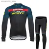 Ensembles maillot de cyclisme SCOTT vélo Maillot Long cyclisme bavoir ensemble automne vêtements hommes Seve vêtements Bicyc hommes automne homme g 2023 tenue Sve Maillot Q231107