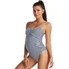 Maternity Swimwears Swimsuit for Pregnant Women Sexy Pregnancy Dress Striped Beach Bathing Suit Maternity Swimwear Premama Bikini Monokini 230404