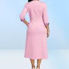 Ladies Long Dress 5 Buttons Designer Round Neck Solid Color Match Bruty Butty Bruty Alegant Party Dress F06717660656