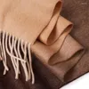Halsdukar kashmir halsduk för kvinnor gradient färg ren lång sjal kvinnlig vinter varm mjuk nacke pashmina 2023