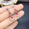 Dangle Earrings Gemicro Small Silver Gemstone Stud for Daily Wear 4mm 3mm Natural Ruby Real 925 Lady