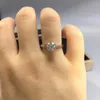 Solitaire Ring% 100 Gerçek Nişan Yüzükleri Platin Kaplama Sterling Gümüş 1CT 2CT 3CT Elmas Alyans Klasik 6 Prong Yüzük 230404