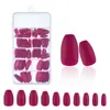 False Nails 240pcs Quality Elegant White/Red/Purple Matte Fake Full Cover Short Ballerina Press On Nail Tips InBox Free Drop