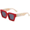 Mode off w solglasögon 2022 NY OW LEOPARD PRINT SUNGLASSES TREND UV400 utomhus transparent box61t0