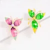 Broches coréennes bougainvilliers Zircon fleur atmosphère élégante coeur Triangle épinglette pour femmes manteau chemise accessoires bijoux