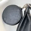 Half Moon Bag Echtes Leder geschnitzte Perforation Handtasche Metall gewebter Griff abnehmbare und verstellbare Kette Umhängetaschen