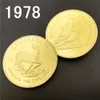 Arts and Crafts 2021 Kruger Commorative Moneta of South Africa Gold Srebrna moneta zagraniczna moneta pamiątkowa Silver Patled Pomagor Medal