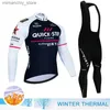 Ensembles de maillots de cyclisme QuickStep Winter Fece Pro Ensembles de maillots de cyclisme Mountian Bicyc Vêtements Porter Ropa Ciclismo Racing Bike Vêtements Ensemble de cyclisme Q231107