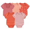 Strampler Unisex Einfarbig 5 Stück Baby Mädchen Kleidung Baumwolle Born Bodys Cartoon Print Boy Set Sommer Bebes 230406