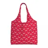 Torby na zakupy kawaii fetunia wzór Orla Kiely Tote Bag Recykling Canvas spożywczy na ramię kupujący torebki