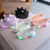 Sneakers Size 21-30 LED Baby Luminous Shoes Boys Glowing Children Sport Sneakers for Kids Girls Breathable Toddler Shoes Led Flash LightsL231106
