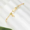 リンクブレスレット優雅な中国文化ブレスレットチャームジルコンPave CZ Jade Bangle for Women Girl Fashion Jewelry Golden 2023