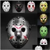 Maschere per feste in maschera Maschera di Jason Voorhees Venerdì 13 Film horror Hockey Spaventoso Costume di Halloween Cosplay Plastica Fy2931 Drop D Dhshk