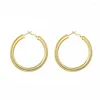 Brincos de argolas de diâmetro de 50 mm para mulheres garotas garotas Hollo Big Circle Golden Color 5mm Jóias de moda de espessura