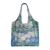 Einkaufstaschen, Seerosen, Claude Monet, Kunst, Lebensmittel, Einkaufstasche, französischer Maler, Segeltuch, Shopper, Schulterkapazität, Handtasche