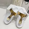 2023 Classic Fashion Designer Triangle Logo Women Slippers Flat Solid Color Slide Flip Flops Luxury Ladies Sandaler Wedding Party Beach Slipper