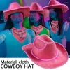 Berets LED Flat Cap Brimmed Hat Western Light-up Cowgirl Mágico Adulto Menina Cos-Play Costume Night Club Headwear