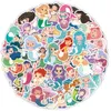 50st Cartoon Cute Mermaid Stickers Roliga Marine Organism Jellyfish Graffiti Stickers Blandade telefonfodral Bagage Vattentät DIY DECAL 2 GRUPPER