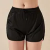 Gym Clothing Women Causal Shorts Summer Girls Solid Color Ladies Quick Dry Soft Cozy Elastic Skinny Drawstring For Sport Fitness