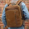 Rucksack Mann Männer Reisetasche Luxus Kopf Schicht Rindsleder Mad Crazy Horse Haut Computer Laptop Casual Business 15,6