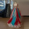 Casual Dresses Fairy Maxi klänningar Multi Colors Abiye Gece Elbisesi Applique Tulle Prom Extra paljett Party Dress Candy Fashion