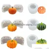 Decorative Objects Figurines Halloween Pumpkin Shape Diy Candles Mod Aromatherapy Plaster Candle 3D Sile Mold Hand-Made Aroma Wax Dhxep