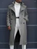 Costumes pour hommes Automne hommes revers manteau double boutonnage hommes costume veste blazers grande taille mâle longs manteaux surdimensionnés vestes solides pardessus