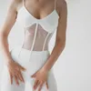 Kobiety damskie kamizelka patchwork kamizelka Kobiety Sexy See Through Fashion Corset 2023 Letnia impreza strój streetwear elegancka kobieta