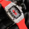Richardmill Watch Womens Watches Designer Richa Milles Richar Fully Automatic Mechanical with Red Lips and Diamonds Simple Versatile Fashionabl