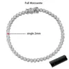 Bracelets porte-bonheur Smyoue 2mm tout bracelet de tennis en silicone pour hommes chaîne de diamant simulée en argent sterling 925 bijoux exquis en gros 230406