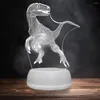 Veilleuses 3D lumière LED série dinosaure lampe de bureau 7/16 couleur tactile télécommande dessin animé lampes de table décor à la maison pour enfant cadeau d'anniversaire