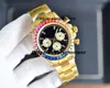 Luksusowy zegarek Ceramiczny Chronograf 116598 40 mm ETA7750 Automatyczne mechaniczne męskie zegarki gumowe 904L Sapphire Wodoodporna tęczowa ręka