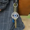Schlüsselanhänger Lanyards L Türkisch Blau Evil Eye Schlüsselanhänger Charms Anhänger Glücksauto Hängende Verzierung Dekorative Tasche Drop Lieferung Am0Ki