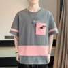 メンズTシャツヒップホップTシャツ男性の夏の服日本スタイルハラジュクトップメンズ半袖Tシャツストリートウェアトップスメン