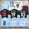 23 24 Haaland voetbaltruien GREALISH Sterling Mans Cities Mahrez Fans Player -versie De Bruyne Foden 2023 2024 Voetbaltops Shirt Kids Sets Uniform Boys Youth