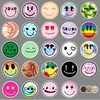 50PCS Round Kids Smile Face Stickers Funny Children's Graffiti Stickers Mixed Phone Case Luggage Waterproof DIY Decal