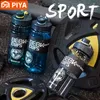 Bouteilles d'eau 2 Litres Motivationnel Avec Paille Boisson Grande Capacité Fitness Cruches Portable Voyage Sports Tasse En Plastique 230406