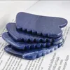 Massagem SPA dente de serra em formato de coração Sodalite Gua Sha Raspador Massageador facial Acupuntura Pedra natural Placa Guasha para levantamento facial Ferramentas de cuidados com a pele de beleza