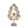 Weihnachtsdekorationen, Heimdekoration, leuchtende Schneeflockenlichter mit Holzornamenten 594C