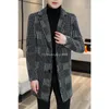 2023 outono inverno longo jaquetas de lã homens engrossados quente casual negócios trench coat social streetwear roupas masculinas