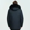 Masculino de casaco de inverno masculino masculino de manga longa parka casaco de casaco masculino colarinho de peles de colarinho de pêlo homem tamanho de cor sólida m-3xl